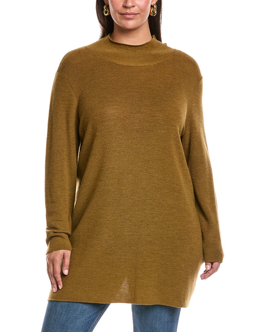 Eileen Fisher Wool Tunic Sweater In Brown