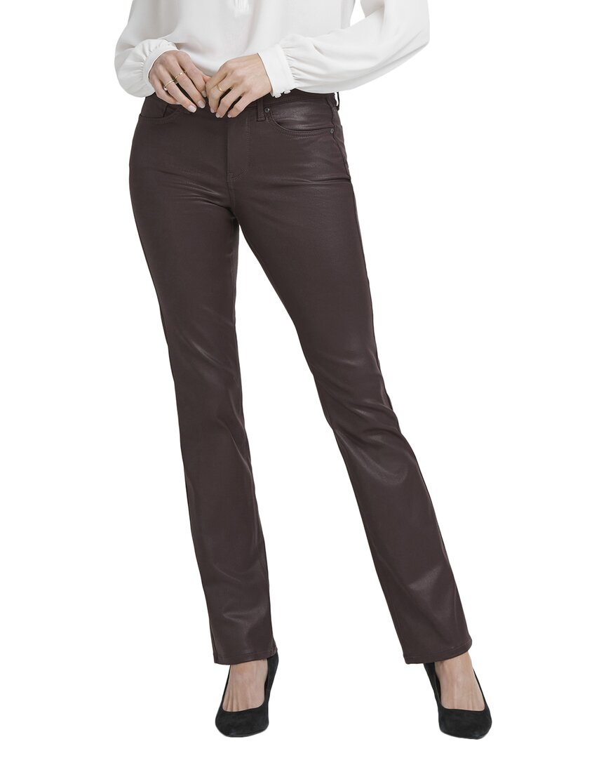 Nydj Marilyn Cordovan Coated Straight Leg Jean In Brown