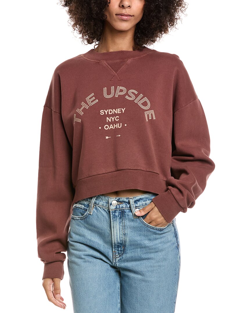 The Upside Jetset Dominique Crew In Plumberry In Brown