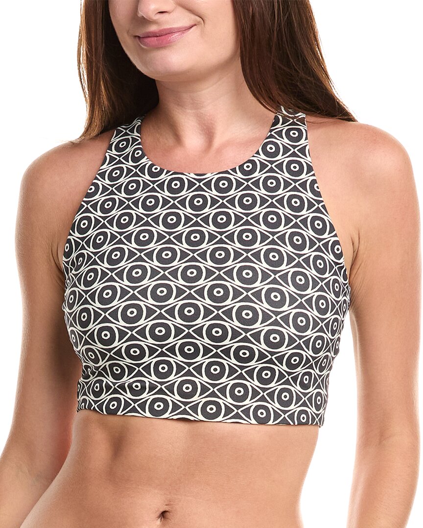 Spiritual Gangster Mystic Eye Laurel Longline Bra In Black