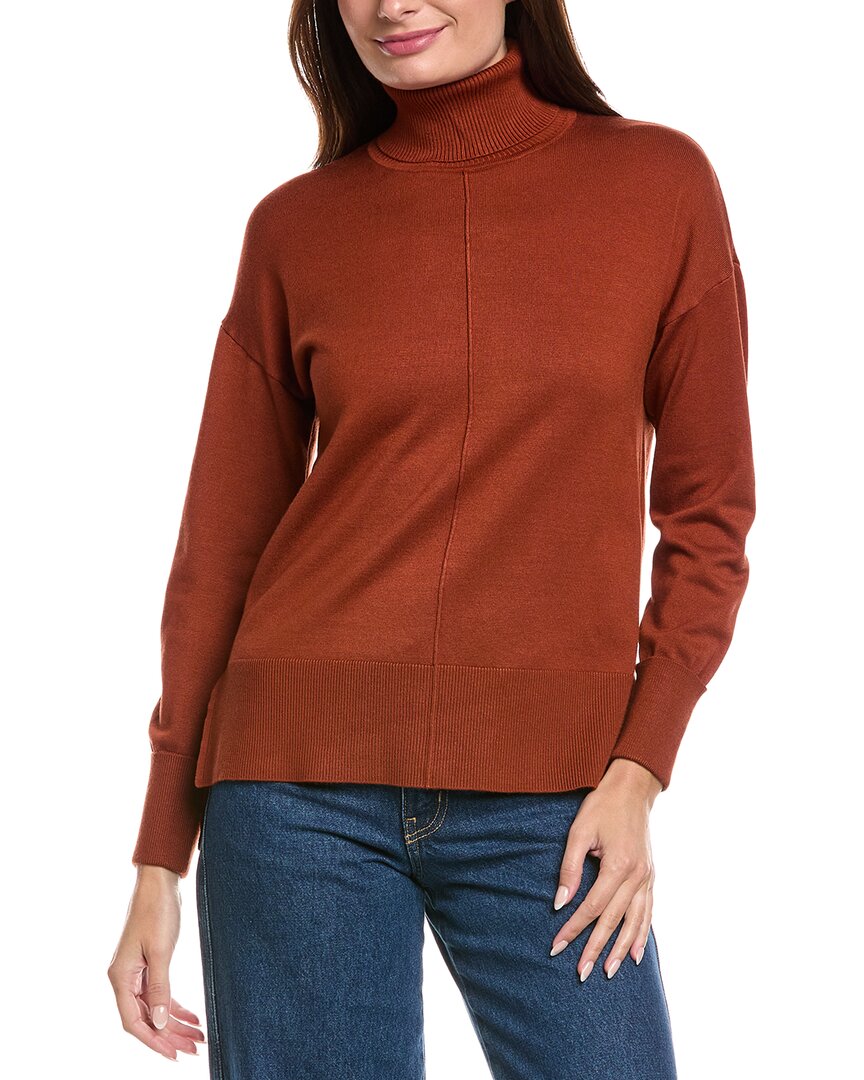 Metric Knits Turtleneck Sweater In Orange