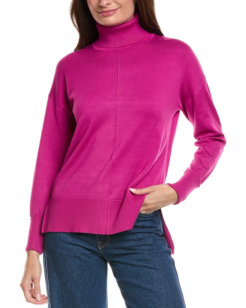 Metric Knits Turtleneck Sweater In Pink