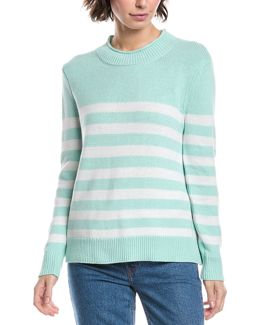 Sail To Sable Roll Neck Striped Sweater In Blue