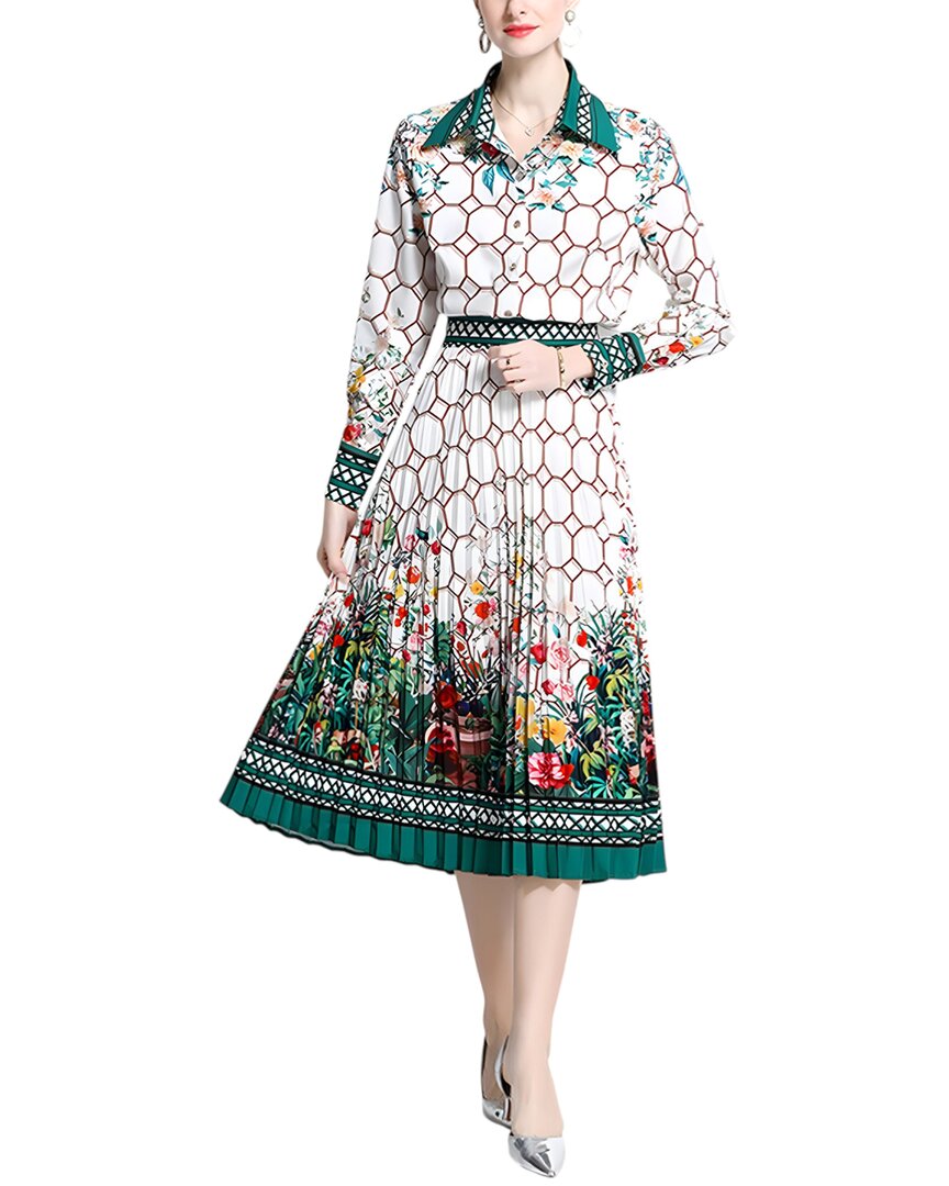 Teodora 2pc Shirt & Skirt Set In White