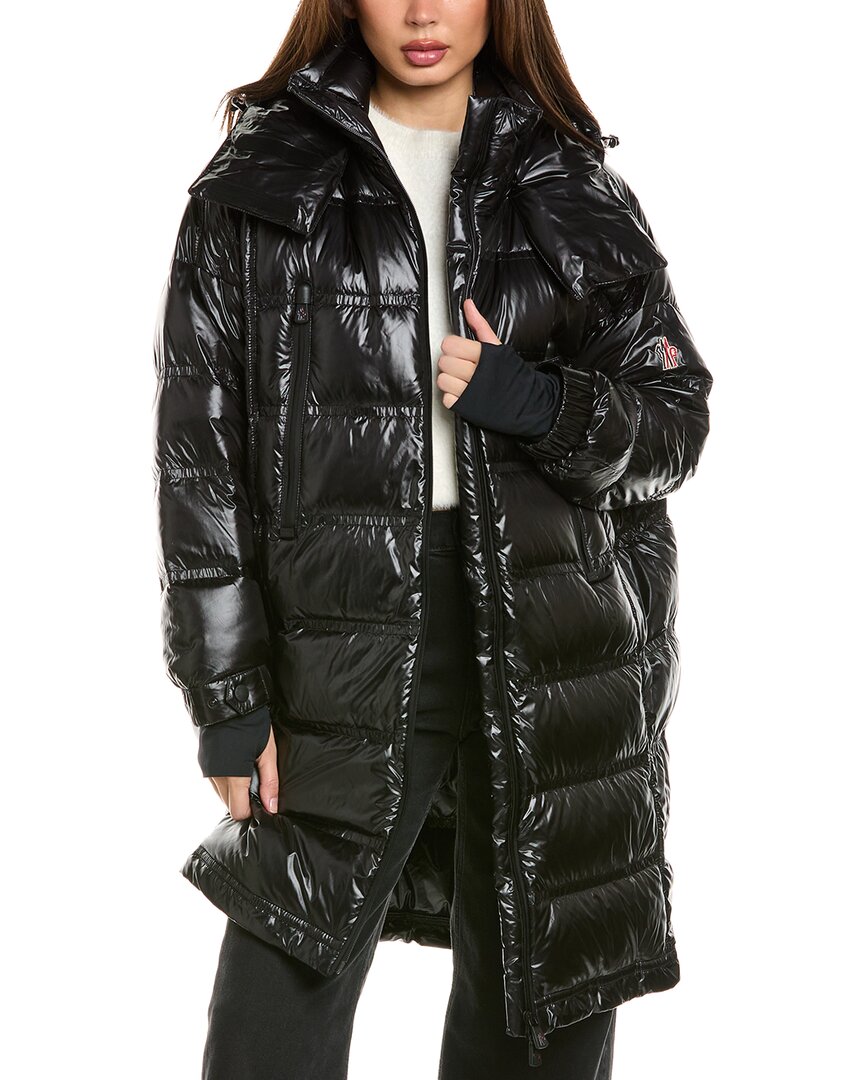 Moncler Rochelair Hooded Parka Puffer Coat In Black