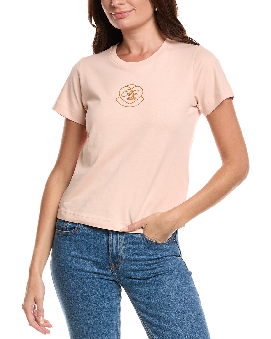 Moncler Embroidered T-shirt In Pink