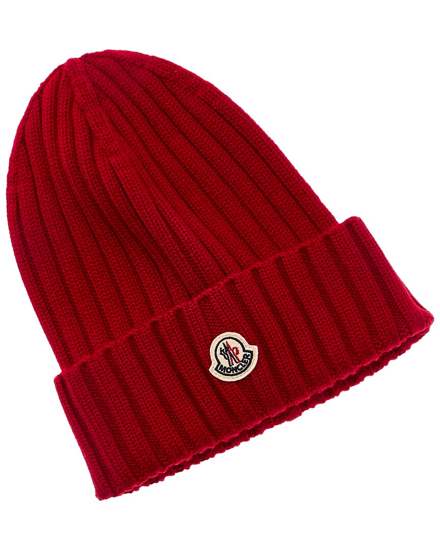 Moncler Wool Hat In Burgundy