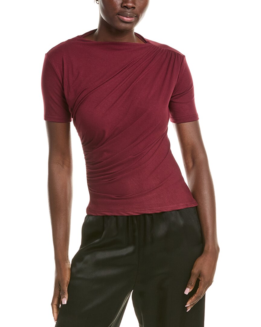 Celestine Sei Ruched Top In Burgundy