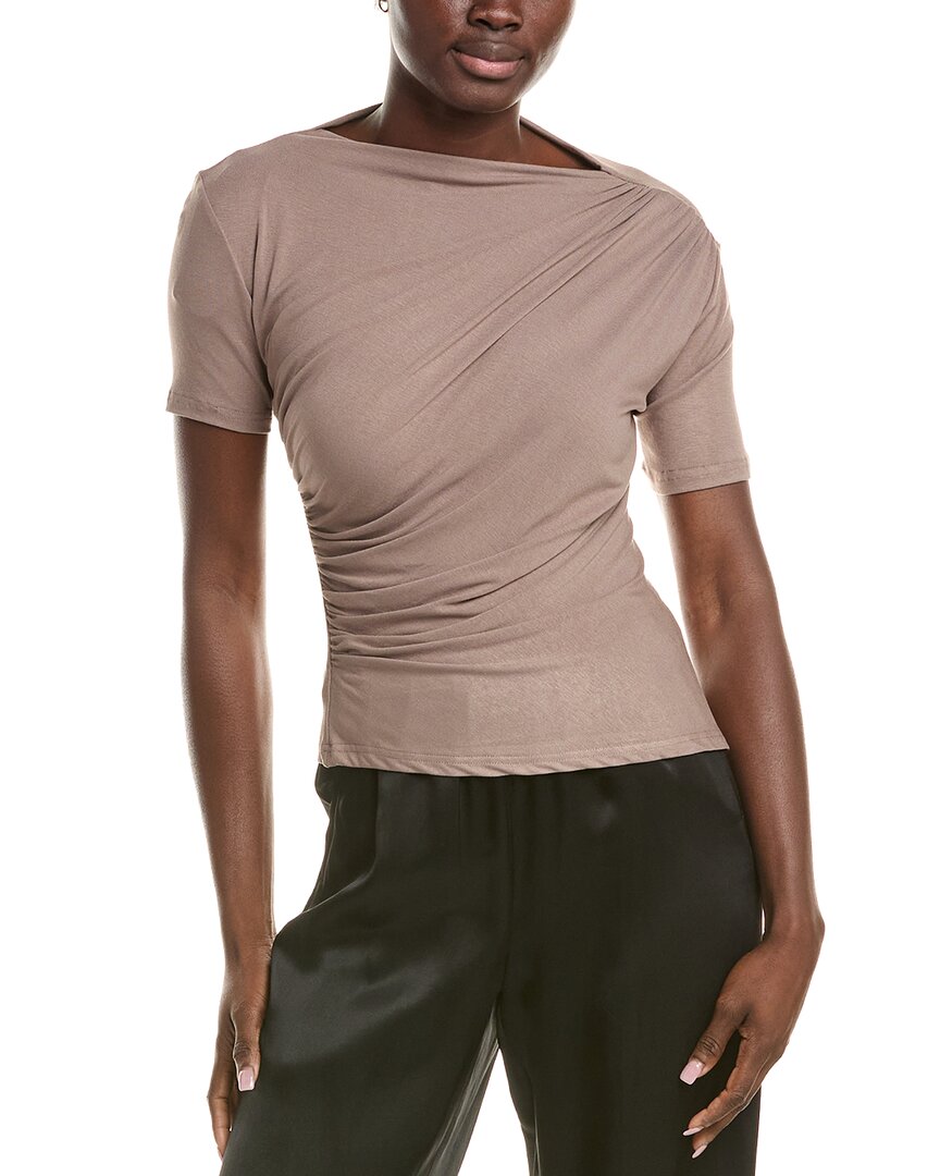 Celestine Sei Ruched Top In Brown