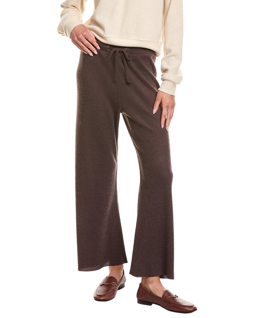 Theo And Spence Waffle Yummy Wide Leg Pant In Brown