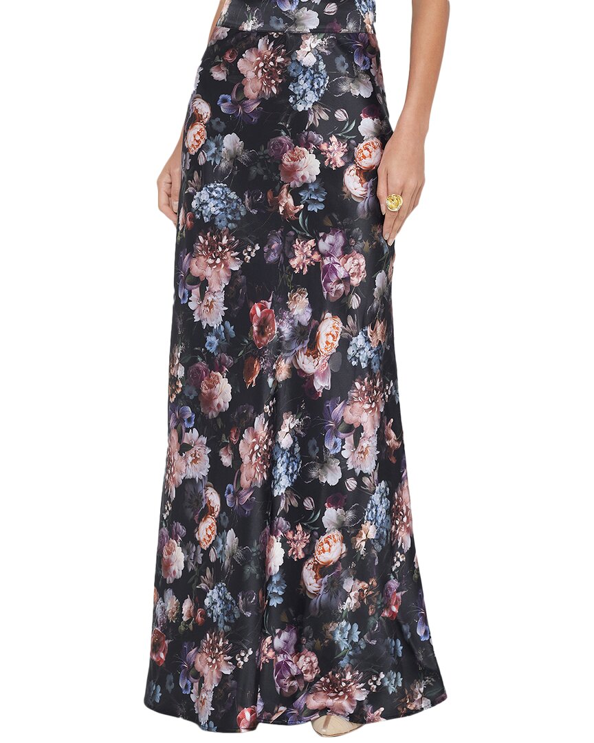 L Agence L'agence Ryker Waistband Silk Bias Skirt In Black