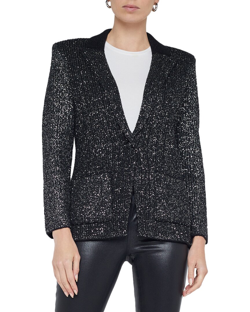 L'agence Women's Leonora Sequined Knit Blazer In Gray