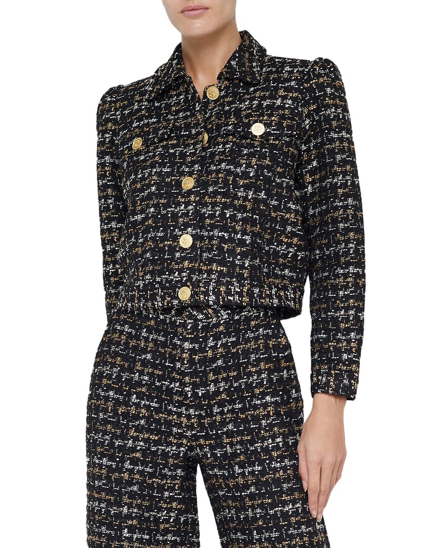 L'agence Kasey Tweed Jacket In Black