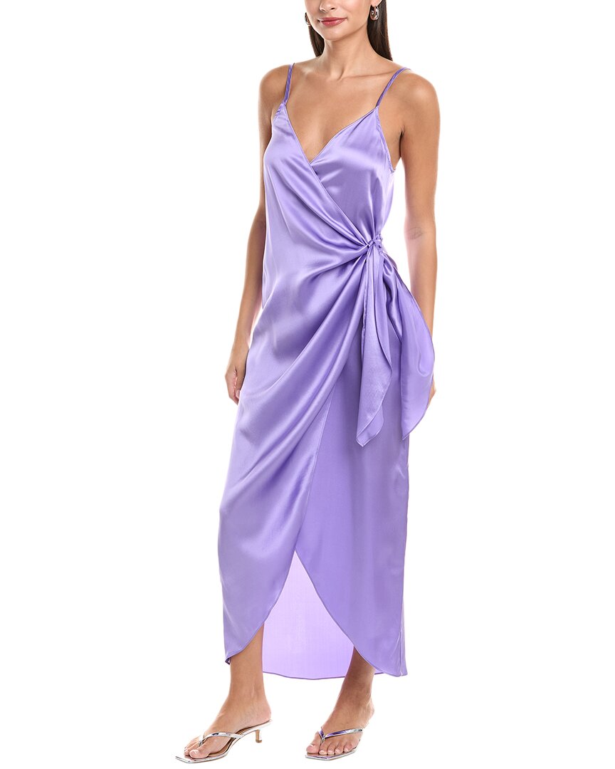 L Agence L'agence Amilia Cami Silk Wrap Dress In Purple