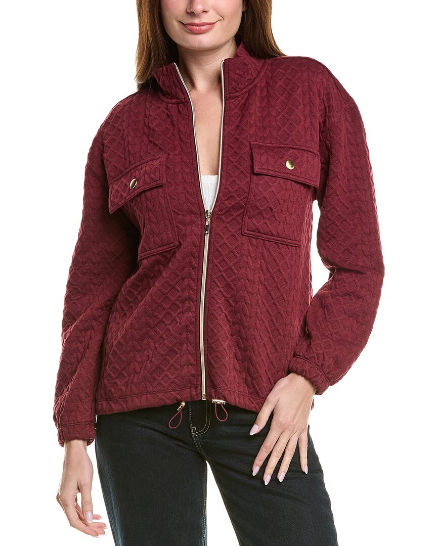 Nanette Lepore Play Quilted Knit Jacket In Burgundy