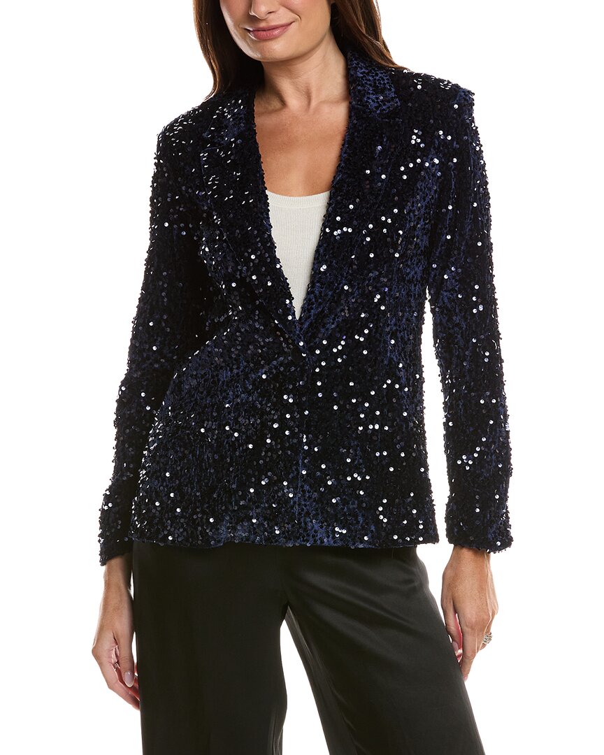 Nanette Lepore Nanette Velvet Sequin Jacket In Blue