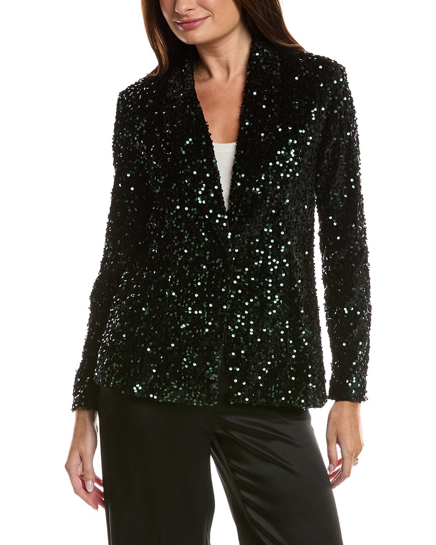 Nanette Lepore Nanette Velvet Sequin Jacket In Green