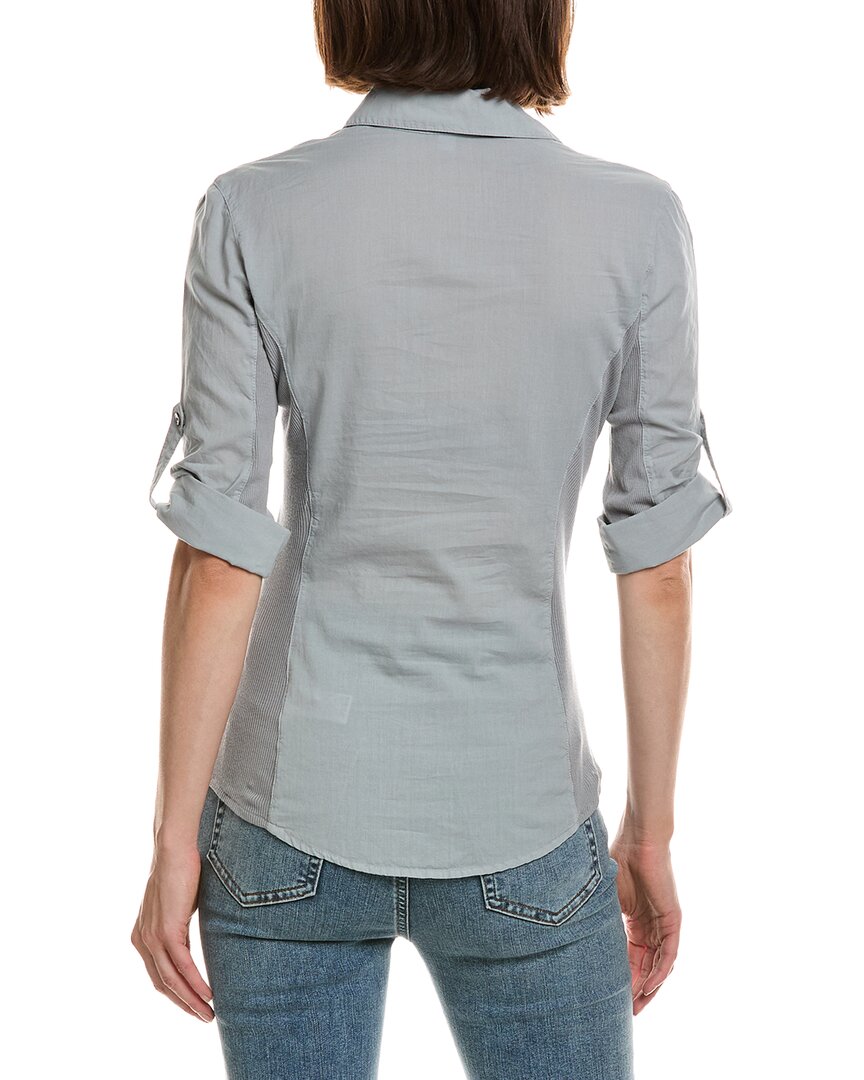 James Perse Contrast Panel Shirt In Gray