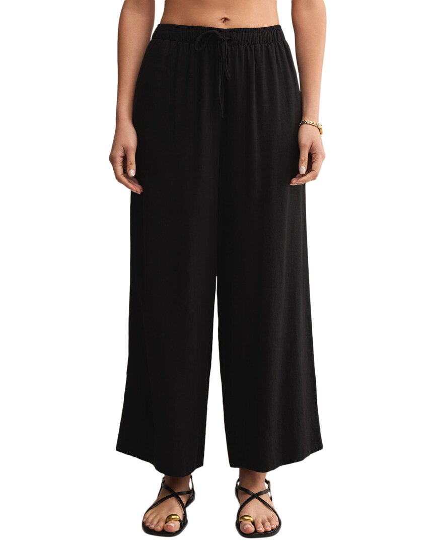 Z Supply Easton Linen-blend Pant In Black