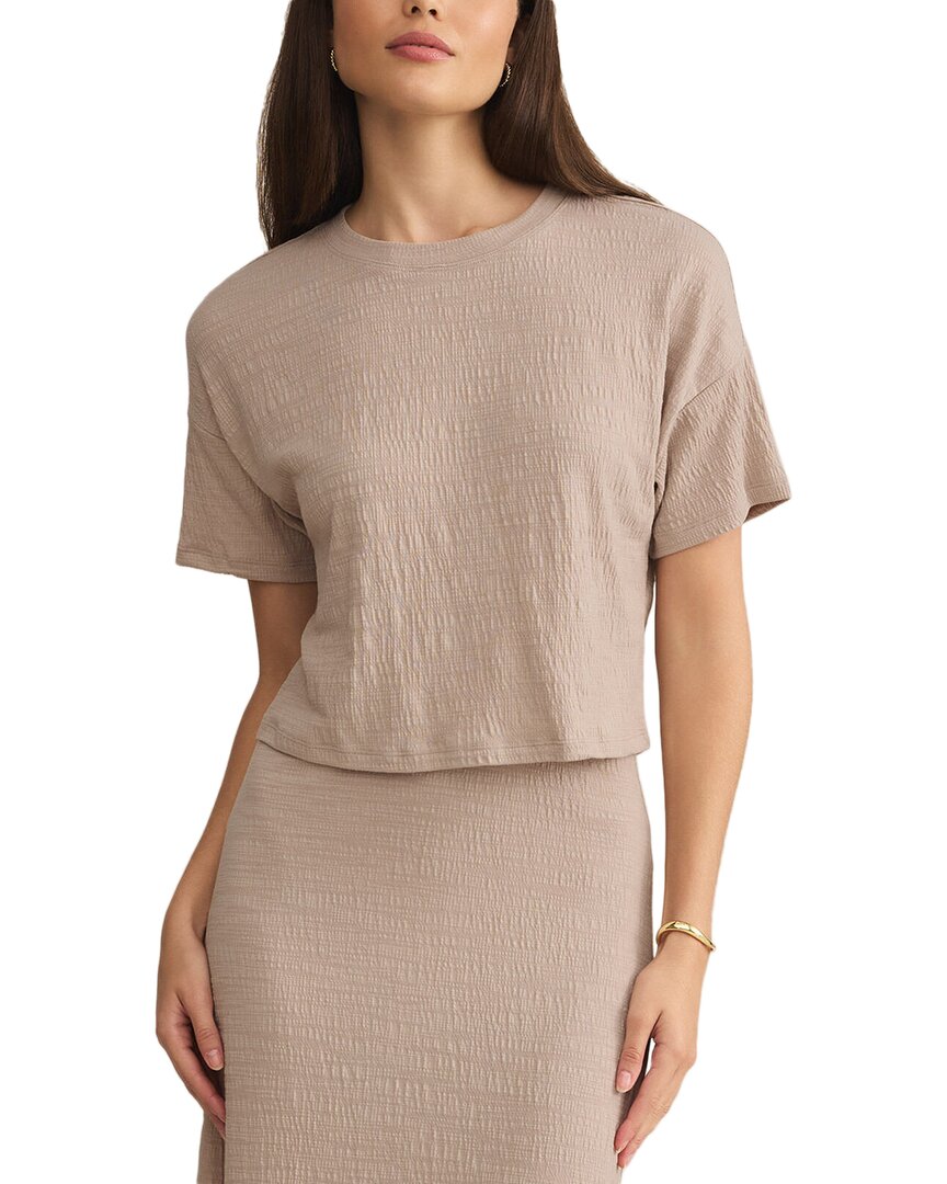 Z Supply Sway Textured Cropped T-shirt In Black