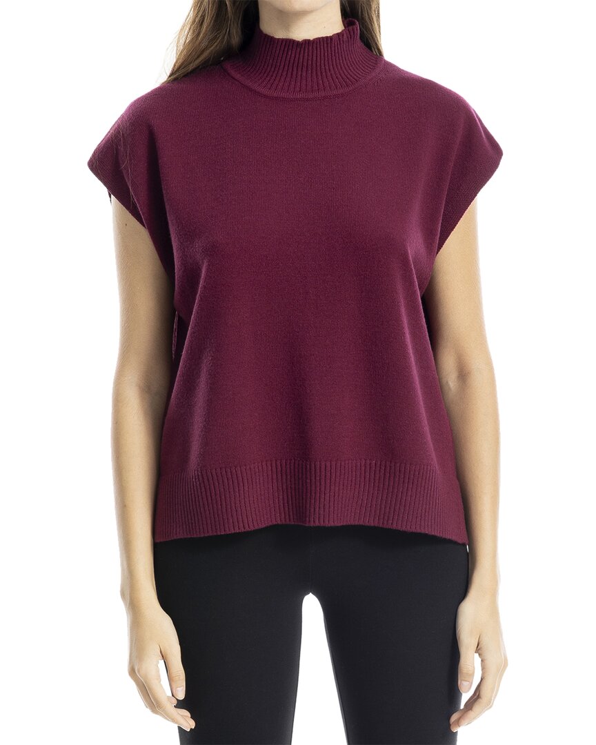 Max Studio Mock Neck Sweater In Purple