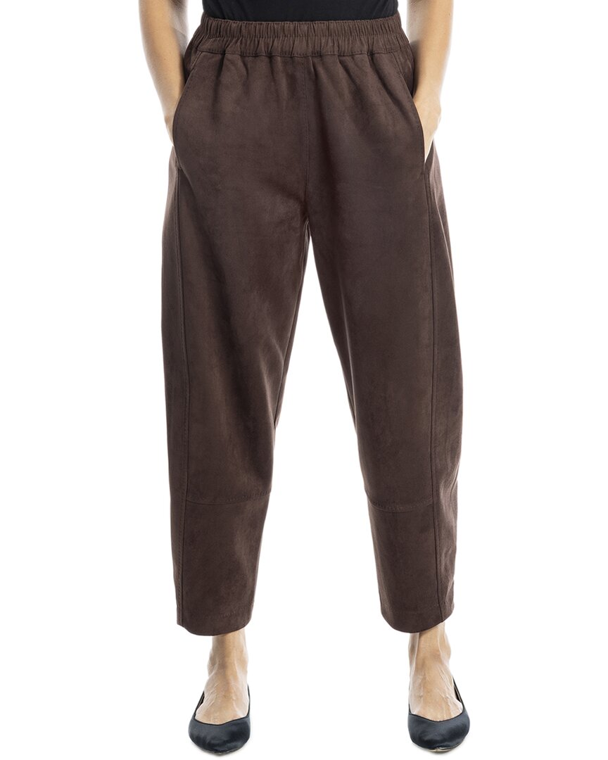 Max Studio Barrel Leg Pant In Brown