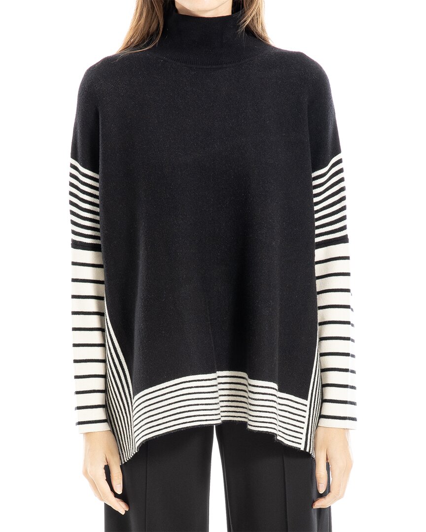 Max Studio Draped Sweater In Black
