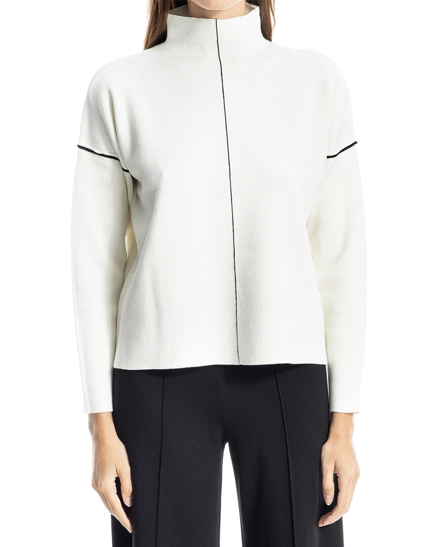 Max Studio Mock Neck Sweater In White