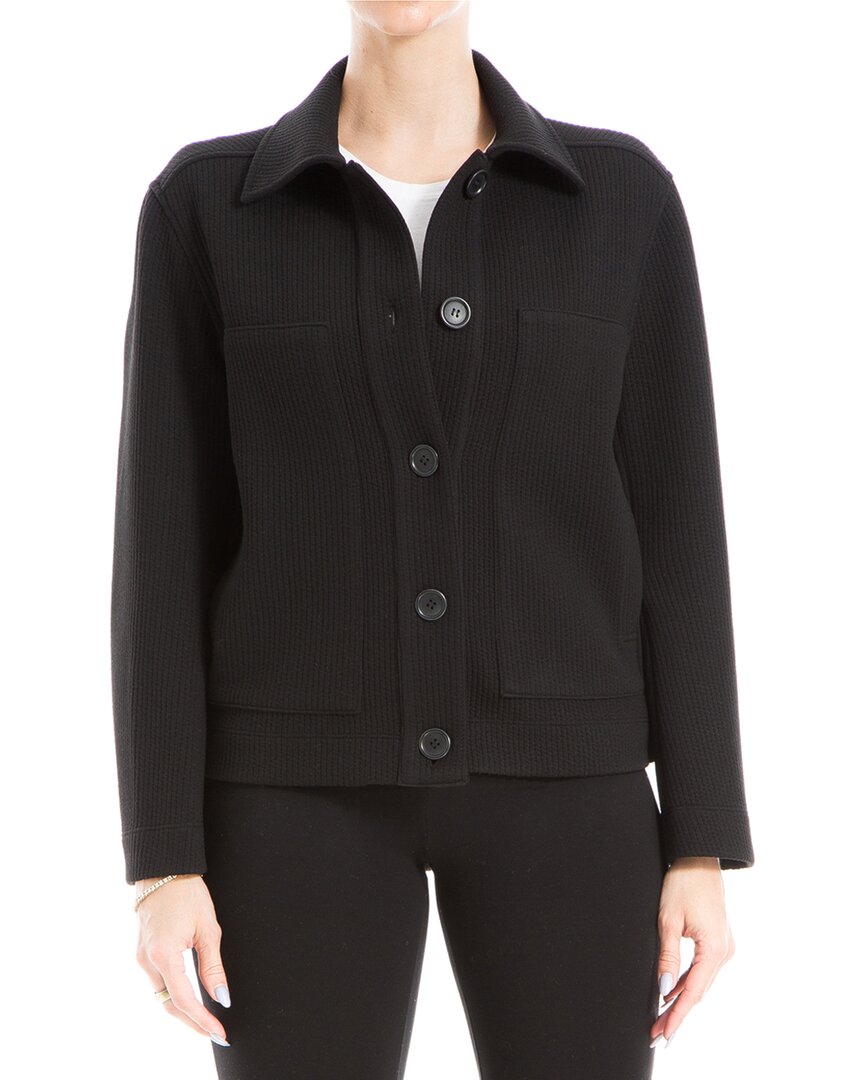 Max Studio Ribbed Jacket In Black