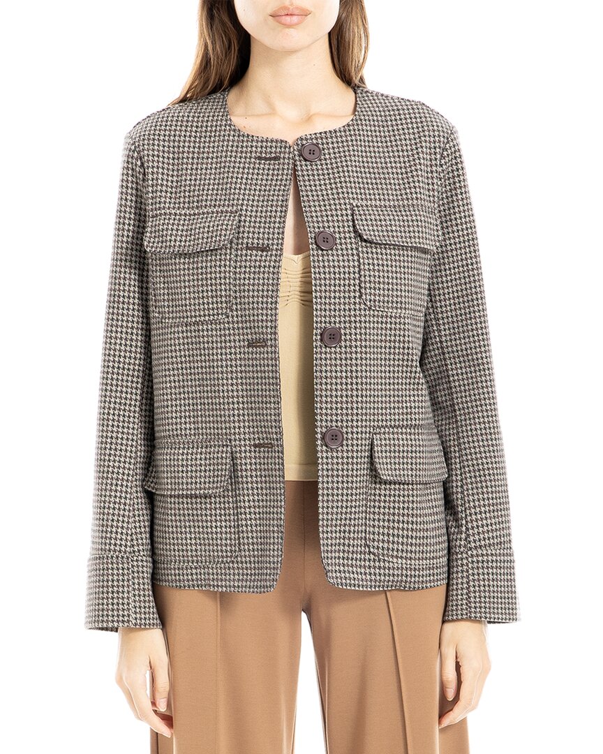 Max Studio Double-knit Jacket In Gray