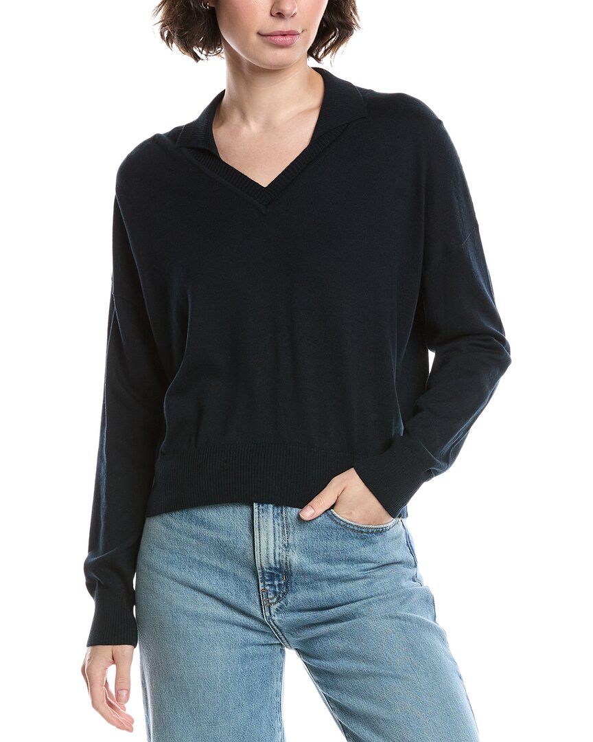 Planet Preppy Collared Sweater In Black