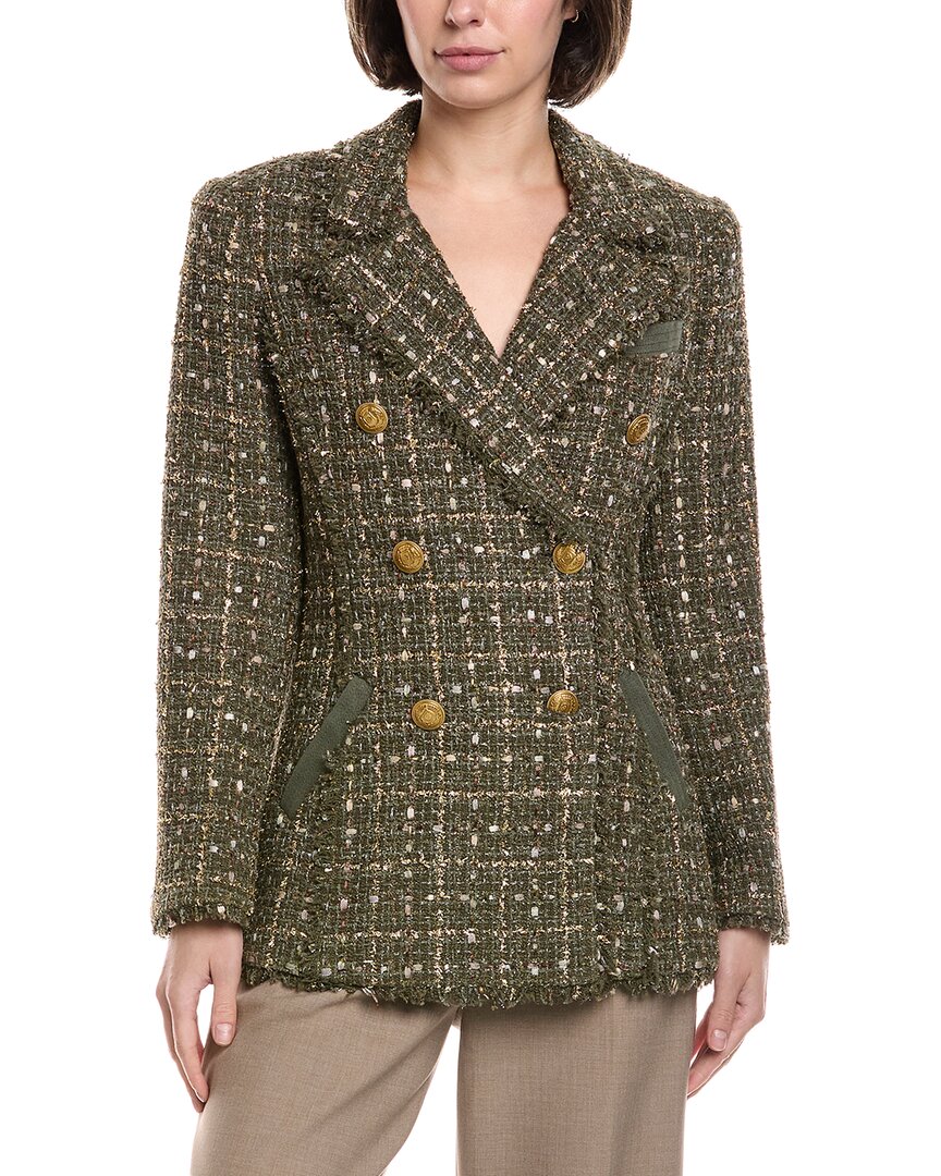 Ramy Brook Marsha Blazer In Sage Tweed In Green
