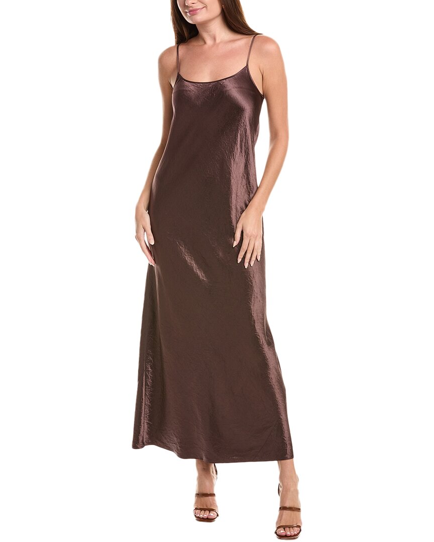 Vince Maxi Bias Slip Dress In Brown