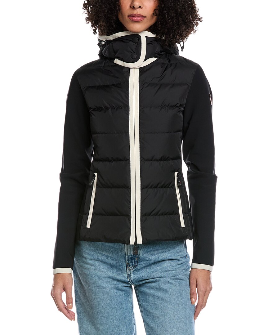 Moncler Grenoble Zip Up Down Cardigan In Black