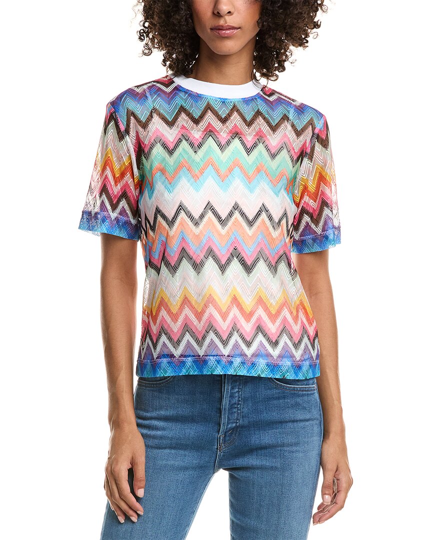 M Missoni Mesh T-shirt In Blue