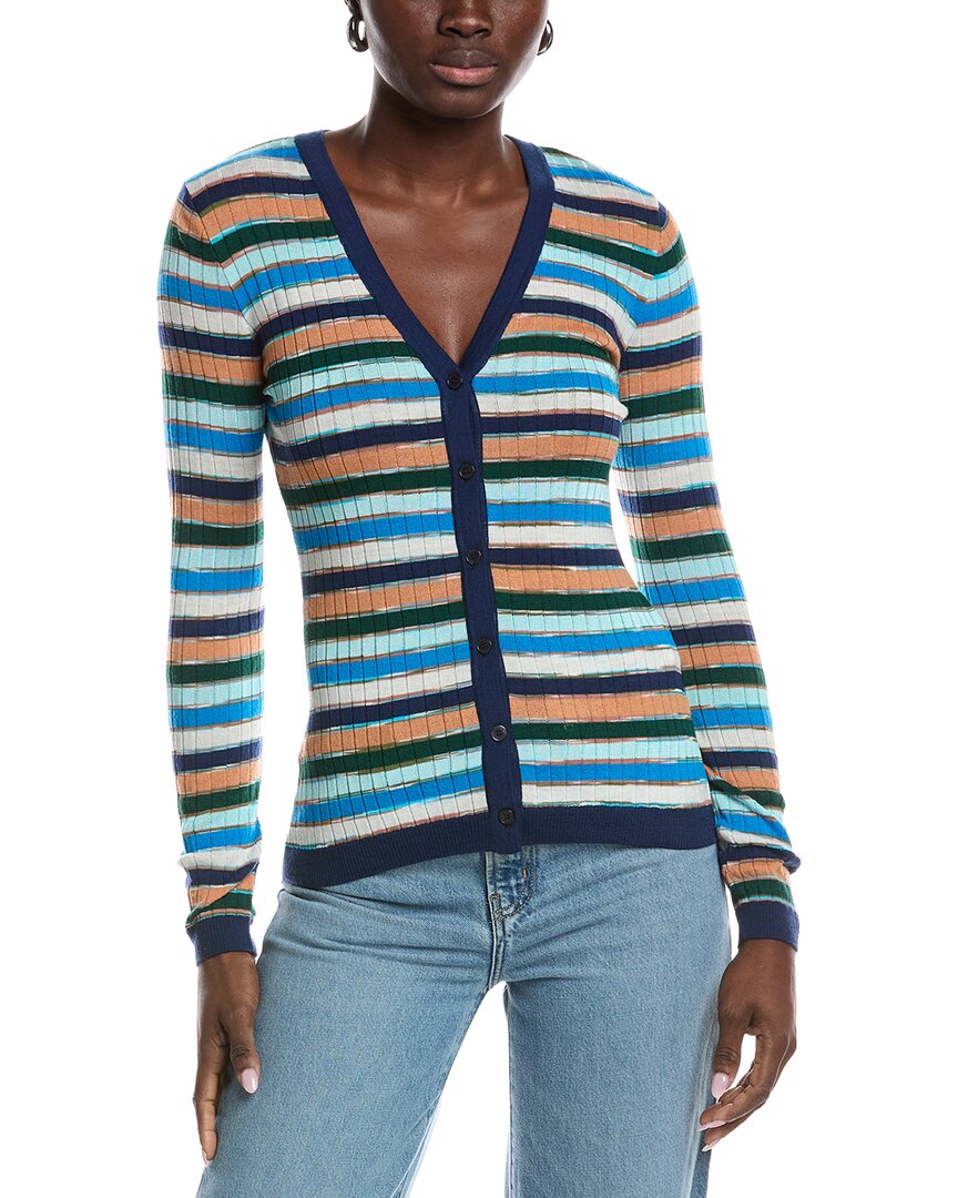 M Missoni Wool-blend Cardigan In Blue