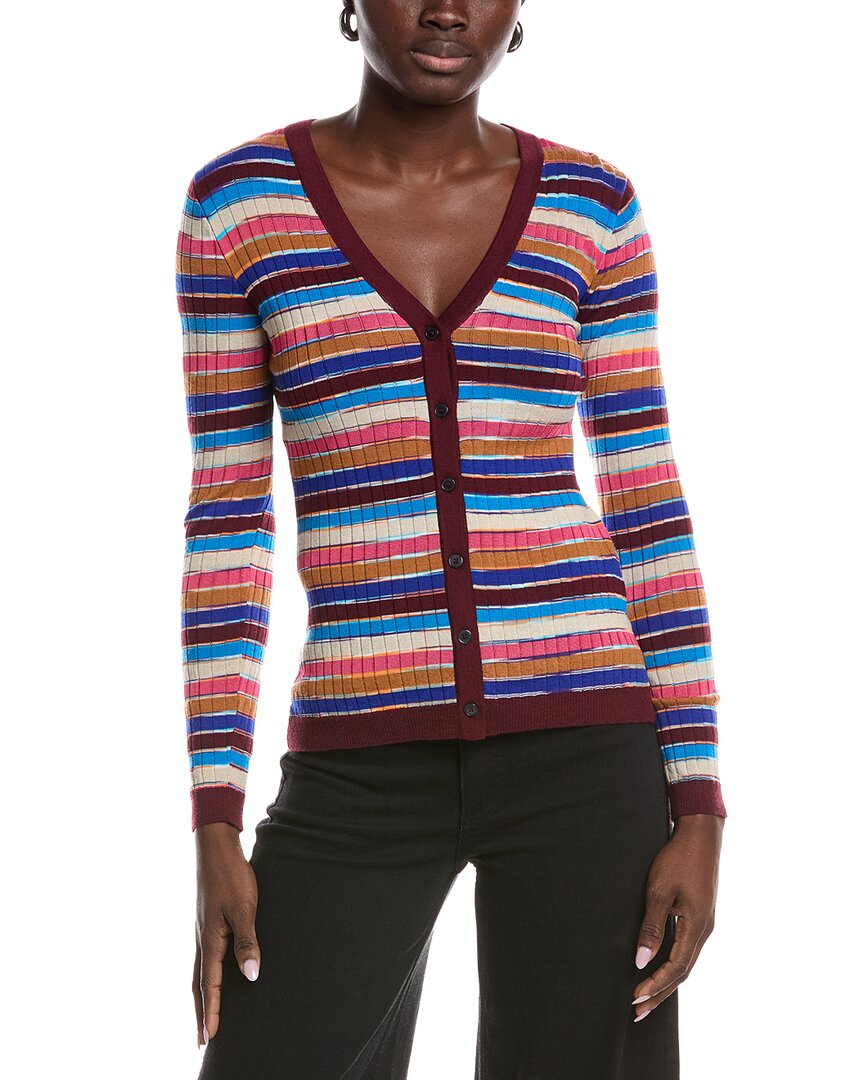 M Missoni Wool-blend Cardigan In Orange