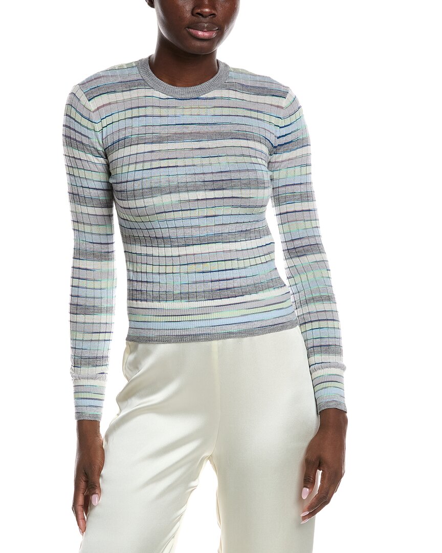 M Missoni Wool-blend Striped Sweater In Gray