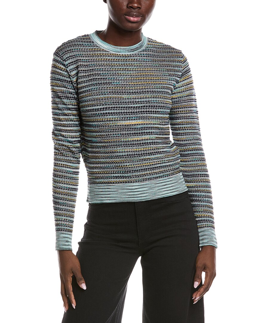 M Missoni Wool-blend Textured Sweater In Blue