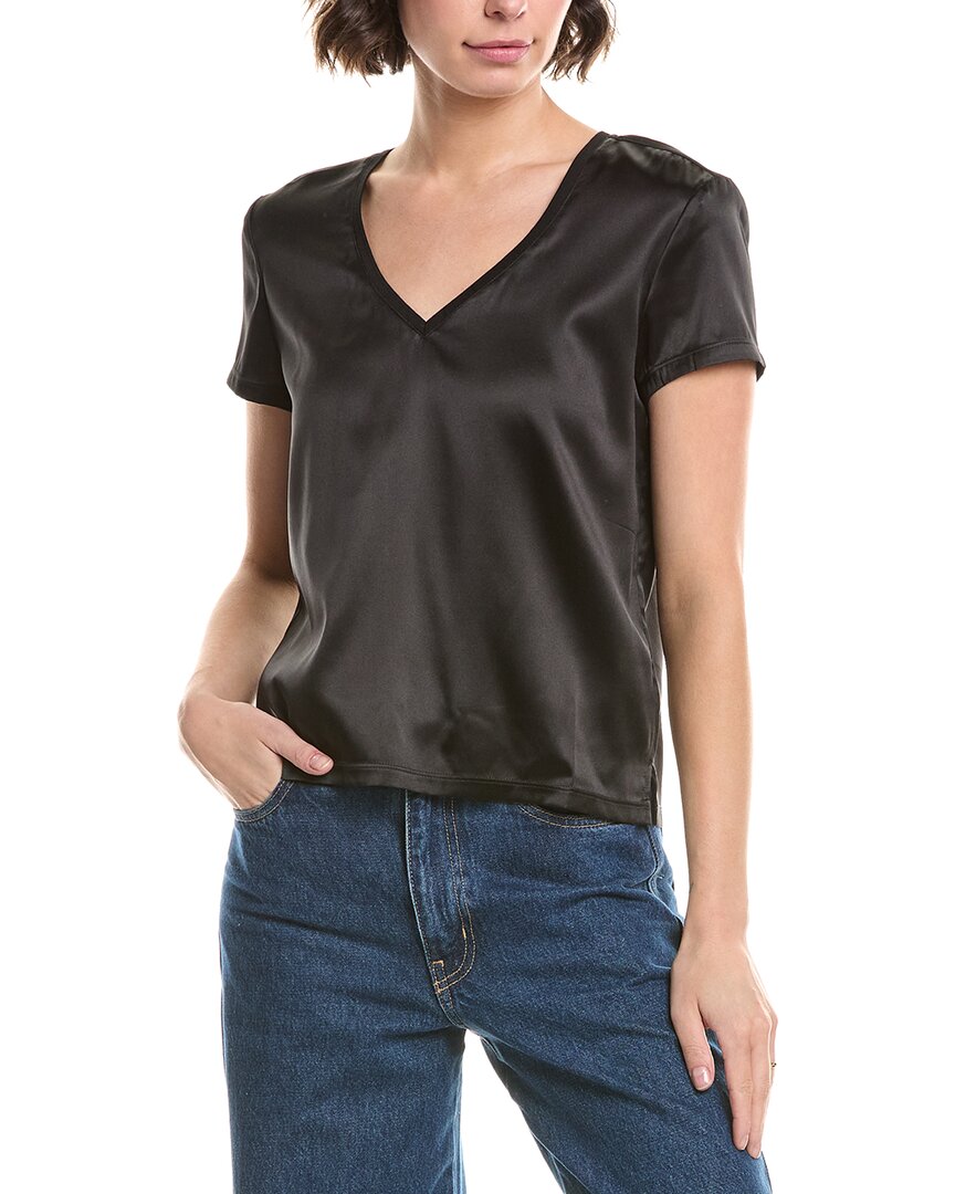 Atm Anthony Thomas Melillo Stretch Silk-blend Top In Black