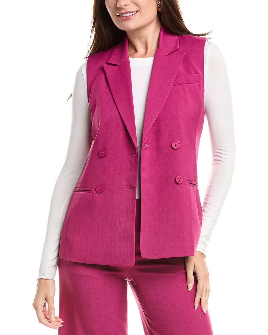Tahari Asl Petite Vest In Purple