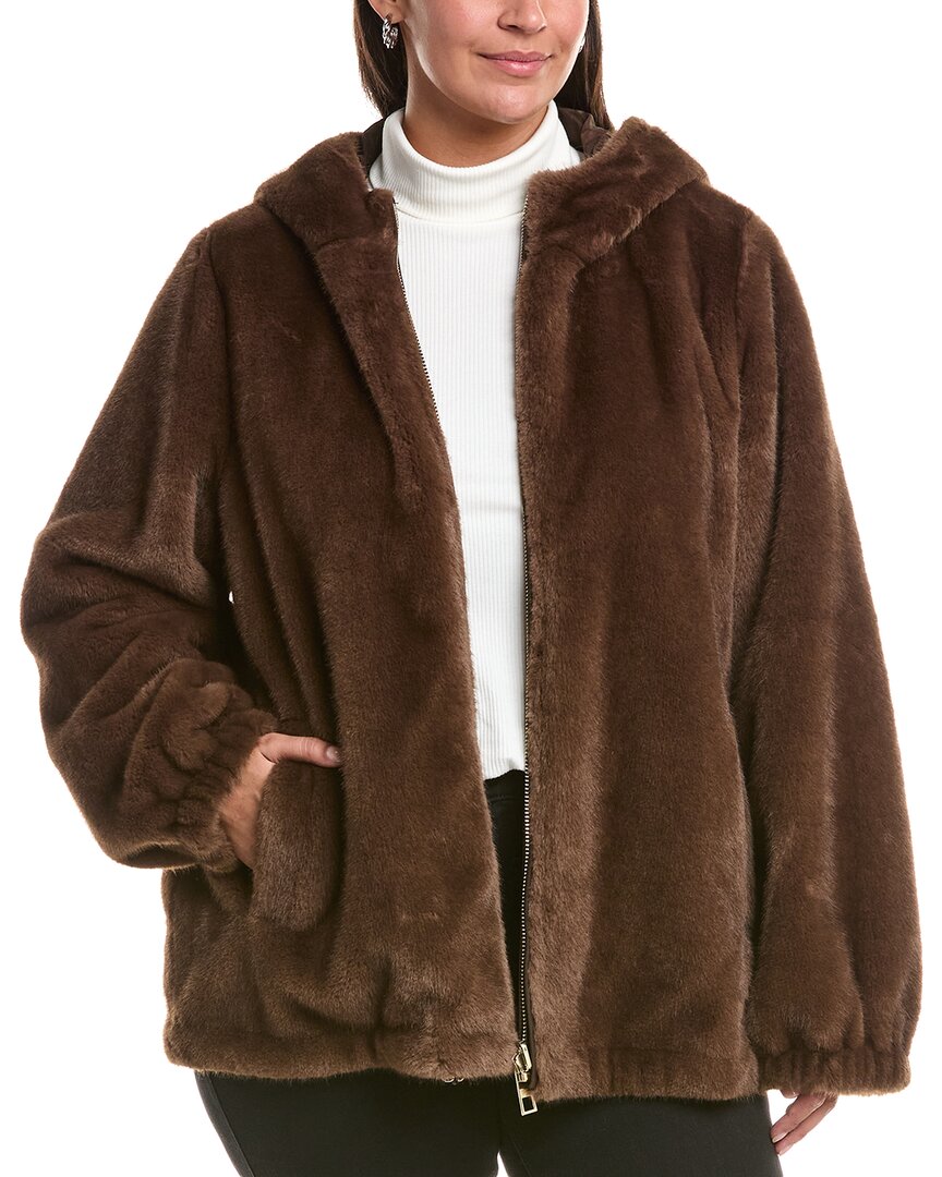 Marina Rinaldi Plus Caprera Coat In Brown