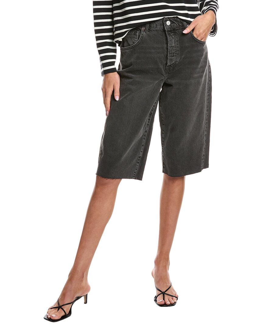 Free People Jam Session Relaxed Denim Capri Pant In Black