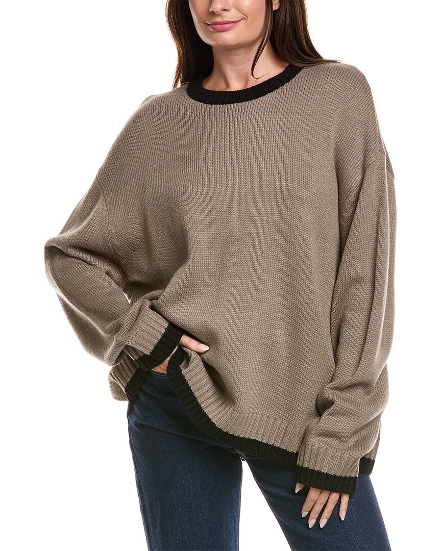 Weworewhat Oversized Crewneck Sweater In Brown