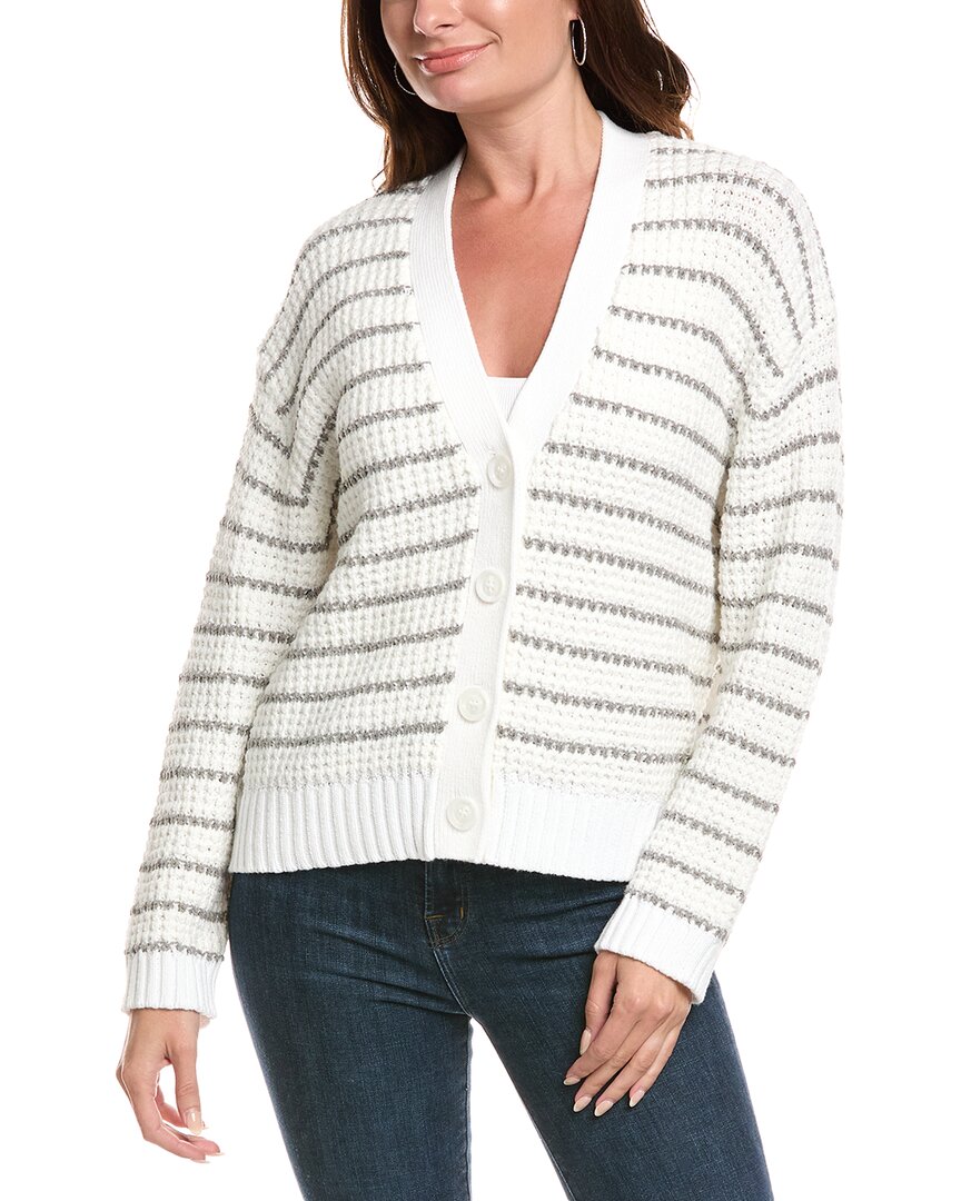 Michael Stars Dodi Striped Cardigan In White