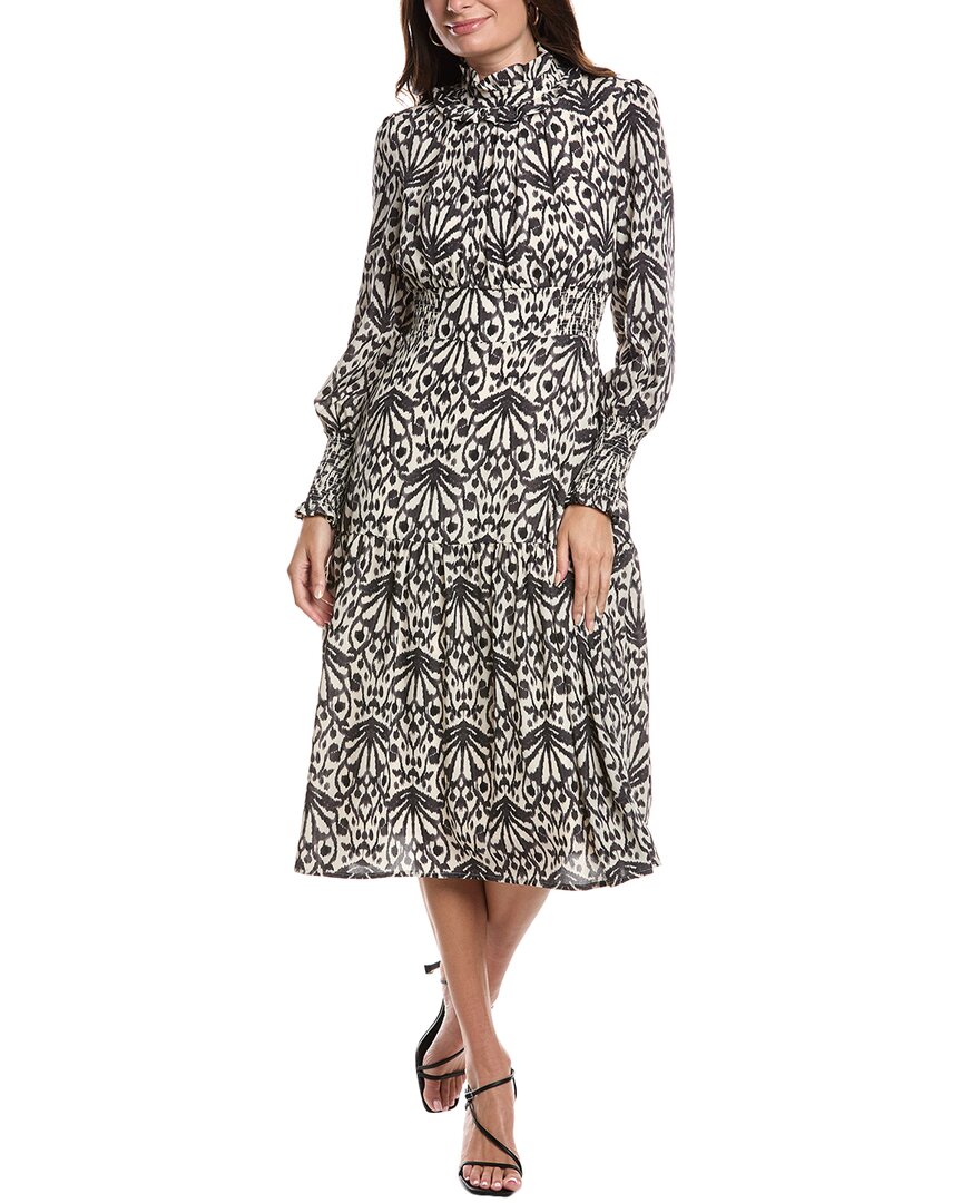 Gracia Mock Neck Midi Dress In Black