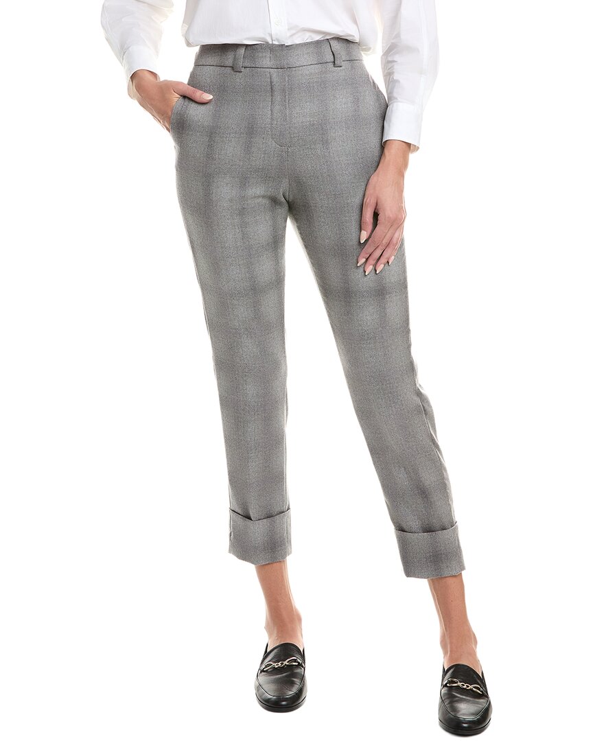Peserico Wool-blend Pant In Gray