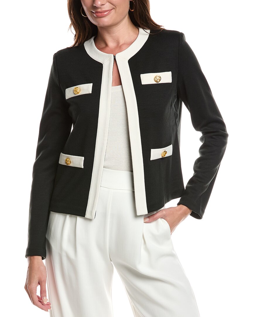 St John St. John Milano Wool-blend Jacket In Black