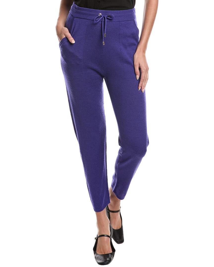 St John St. John Wool-blend Drawstring Pant In Blue