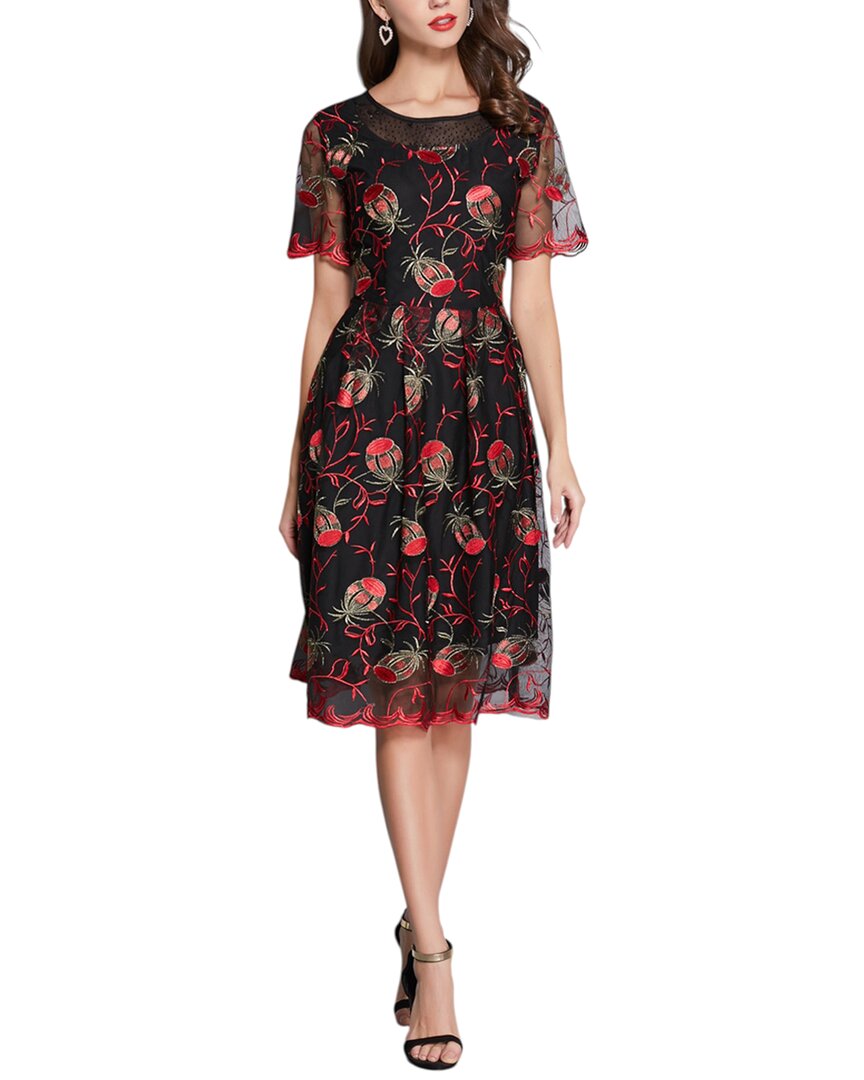 Adele Berto Midi Dress In Black